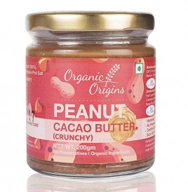Organic Origins Peanut Cacao Butter. (Crunchy)  Glass Jar  200 grams